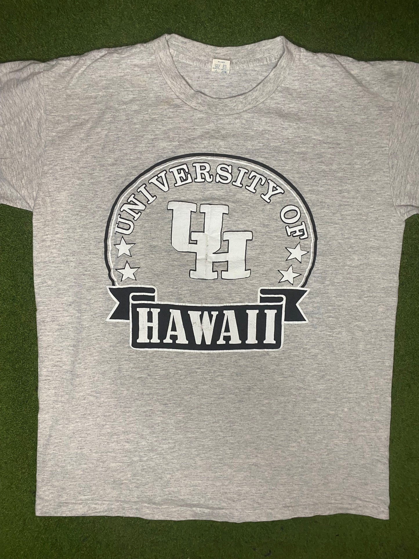 80s Hawaii Rainbow Warriors - Vintage University T-Shirt (Large) Gametime Vintage