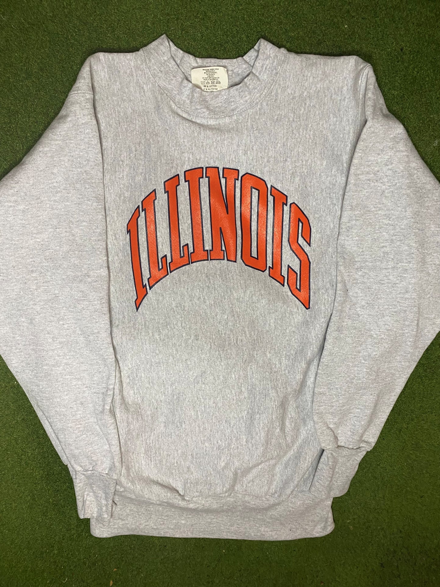 80s Illinois Fighting Illini - Vintage College Sweatshirt (Large) 