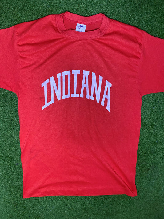 80s Indiana Hoosiers - Vintage College T-Shirt (Large)