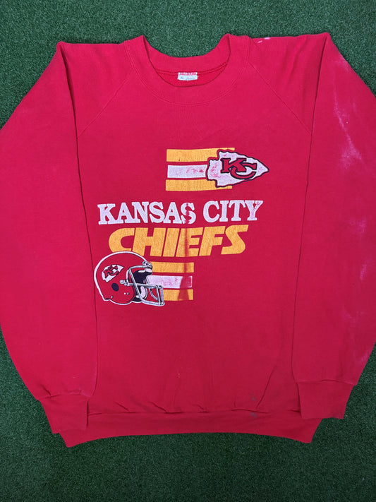 80s Kansas City Chiefs - Vintage NFL Sweatshirt (XL)