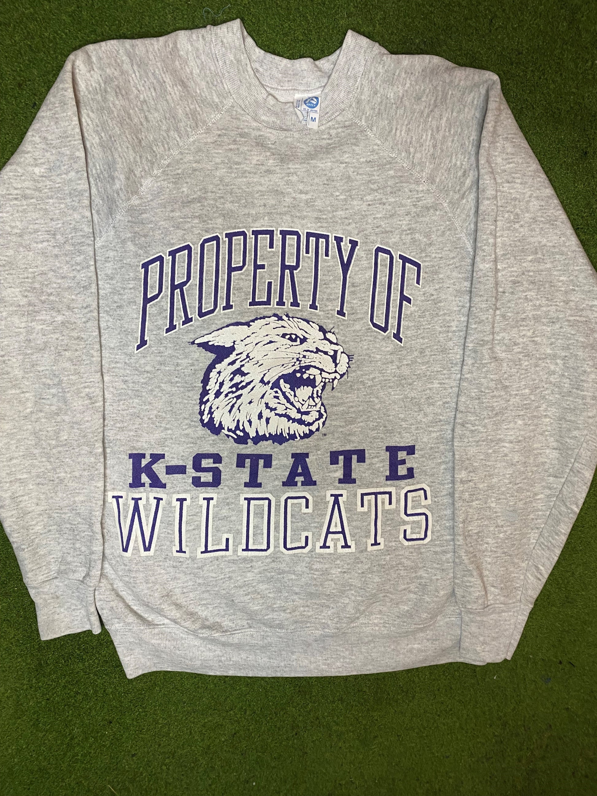 80s Kansas State Wildcats - Vintage College Sweatshirt (Medium) 