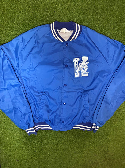 80s Kentucky Wildcats - Vintage College Button Up Windbreaker (XL) Gametime Vintage