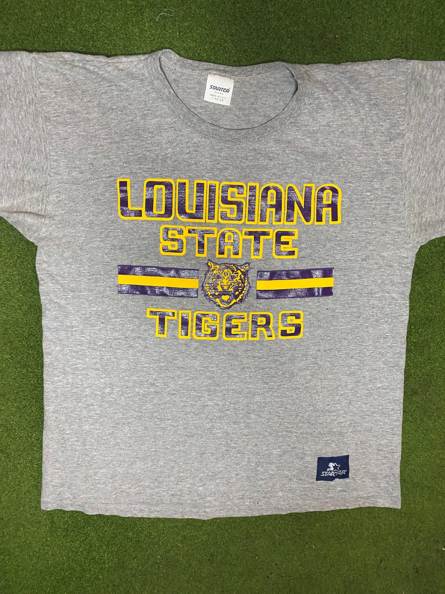 80s LSU Tigers - Vintage College T-Shirt (Large) Gametime Vintage