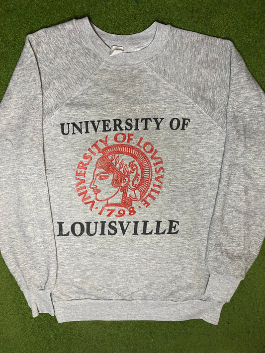 80s Louisville Cardinals - Vintage University Sweatshirt (XL) - Gametime Vintage