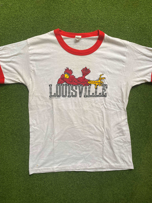 80s Louisville Cardinals - Vintage College Tee Shirt (XL)