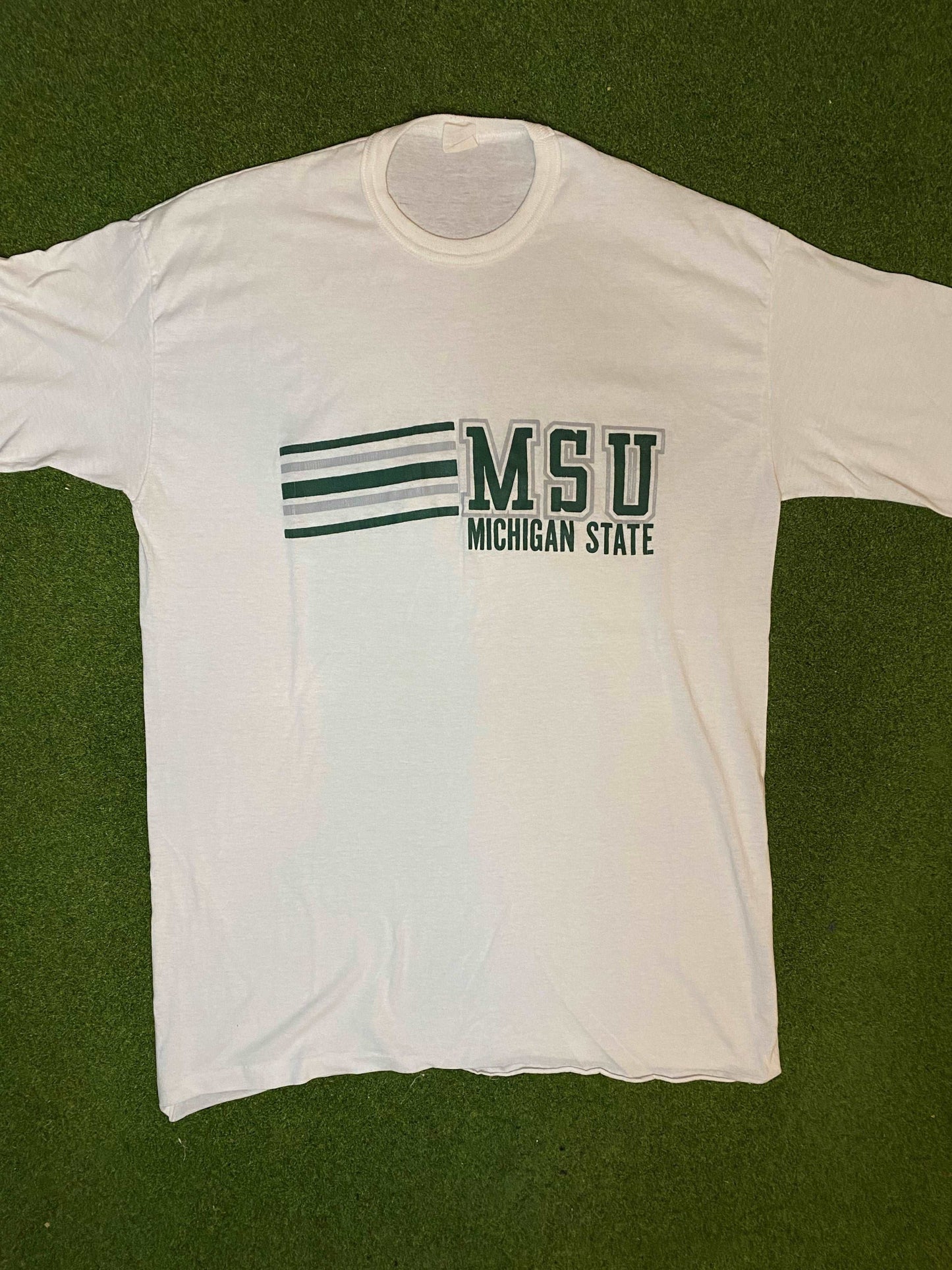 80s Michigan State Spartans - Vintage University Tee Shirt (XL)