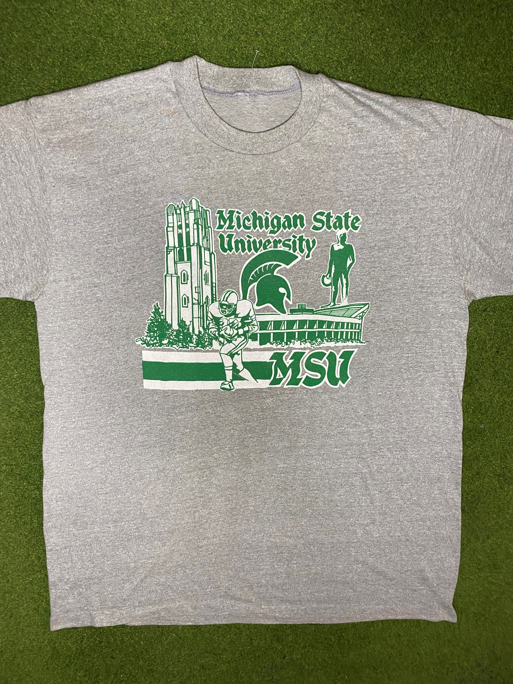 80s Michigan State Spartans - Vintage College T-Shirt (Large)