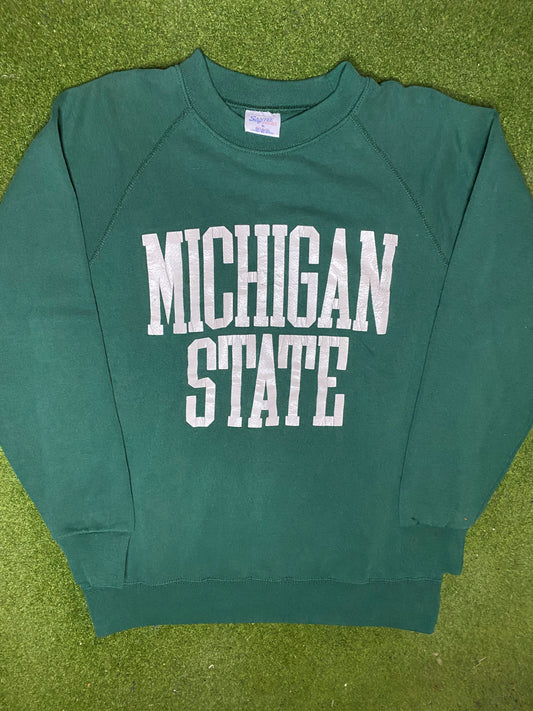 80s Michigan State Spartans - Vintage University Sweatshirt (XL) 