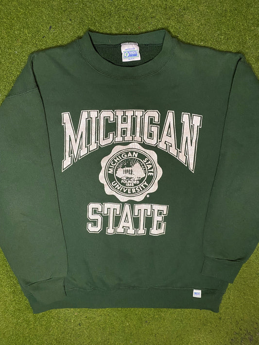 80s Michigan State Spartans - Vintage University Sweatshirt (Large)