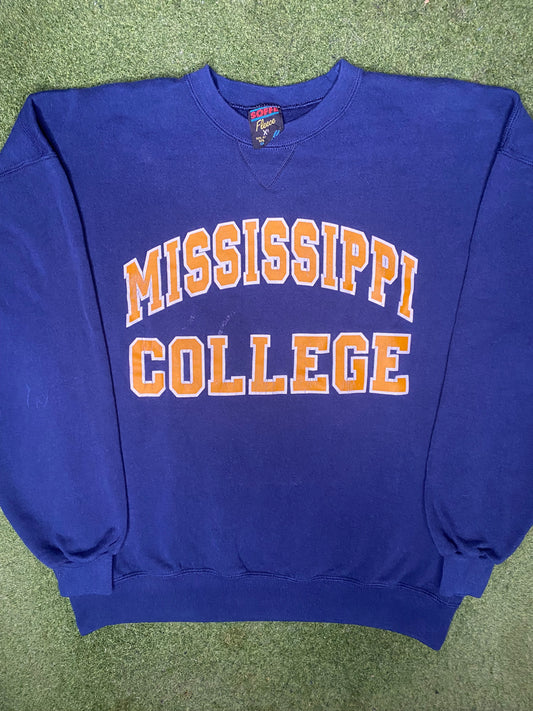 80s Mississippi College Choctaws - Vintage College Sweatshirt (XL)