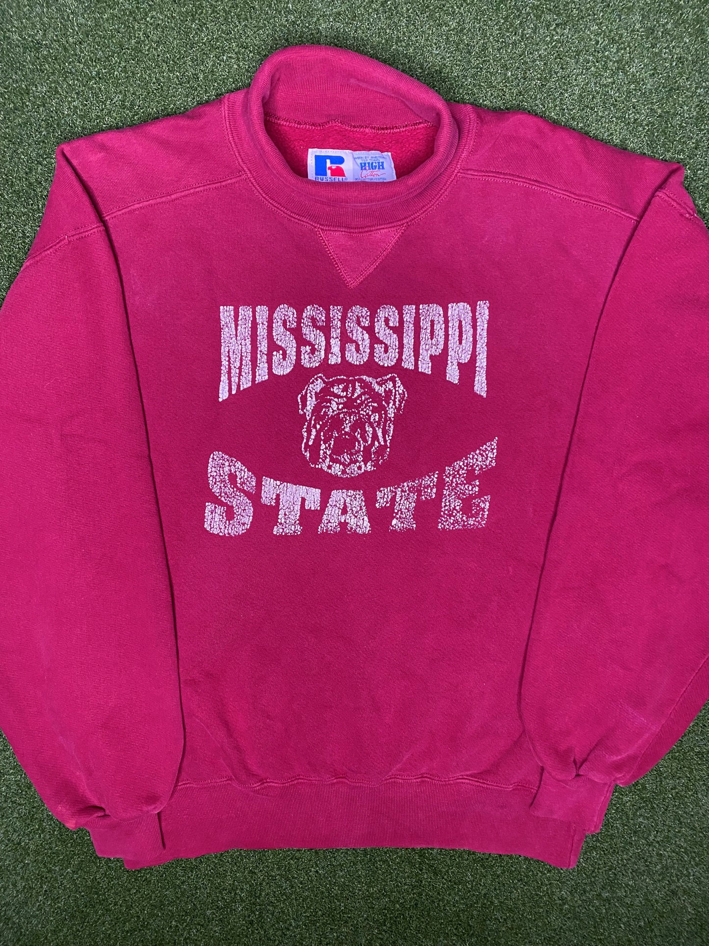90s Mississippi State Bulldogs - Vintage College Turtle Neck Sweatshirt (Large)