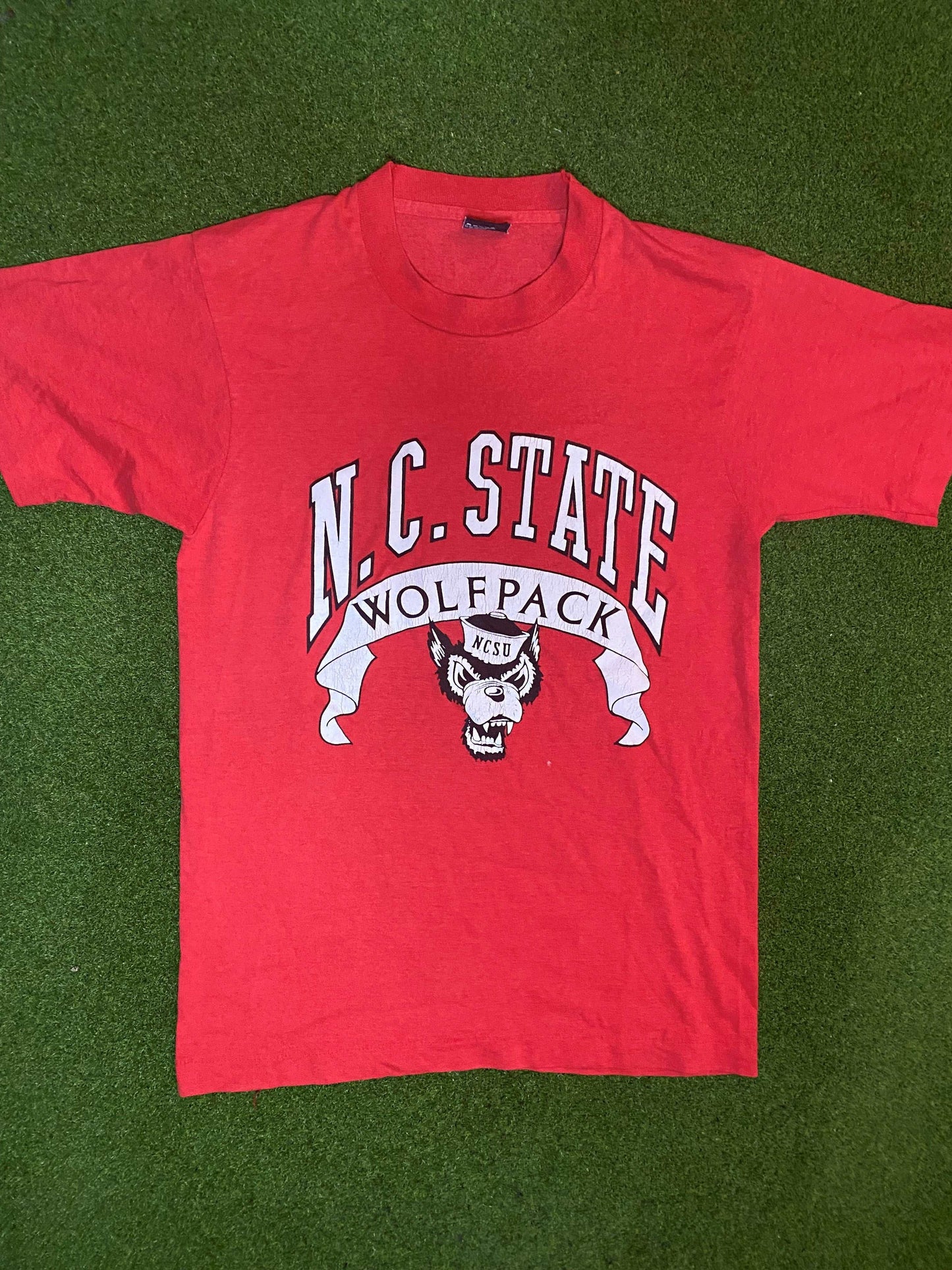 80s N.C. State Wolfpack - Vintage College Tee Shirt (Medium)