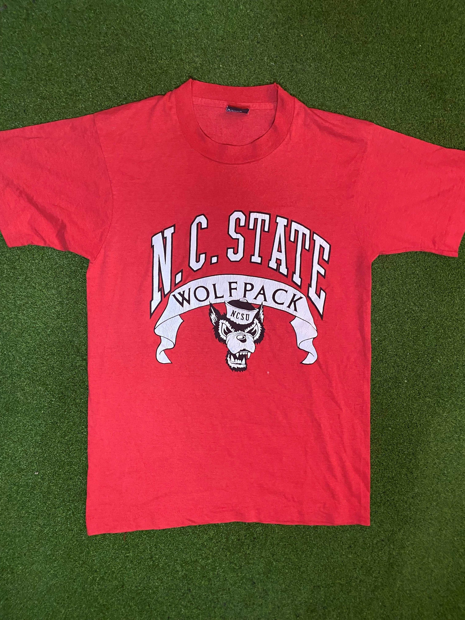 80s N.C. State Wolfpack - Vintage College Tee Shirt (Medium)