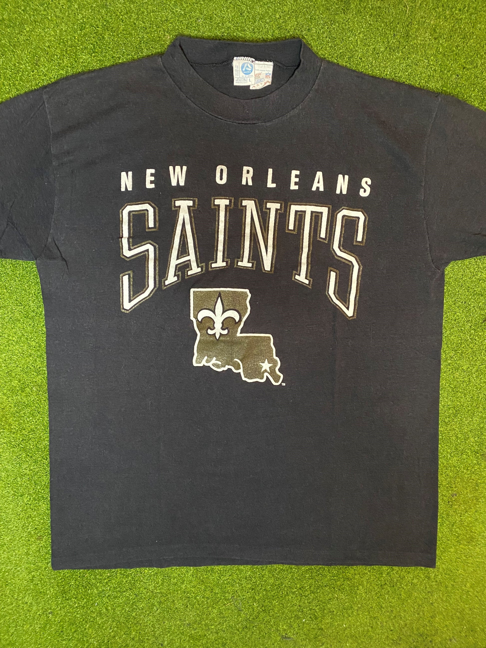 80s New Orleans Saints - Vintage NFL T-Shirt (Large)