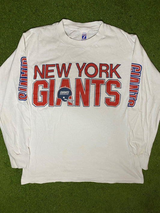 80s New York Giants - Vintage NFL Long Sleeve (Medium) Gametime Vintage