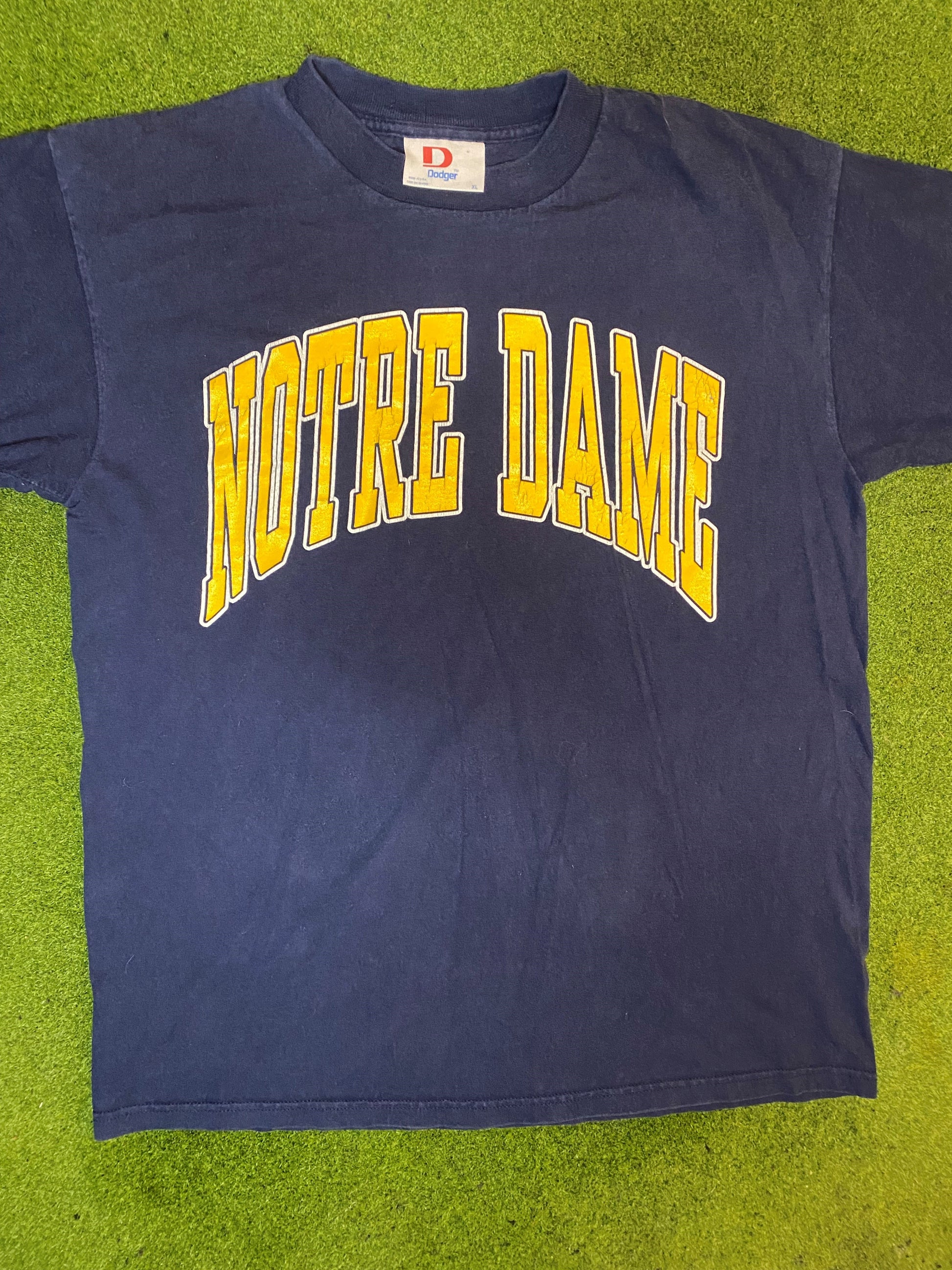 80s Notre Dame Fightin Irish - Vintage College T-Shirt (XL) 