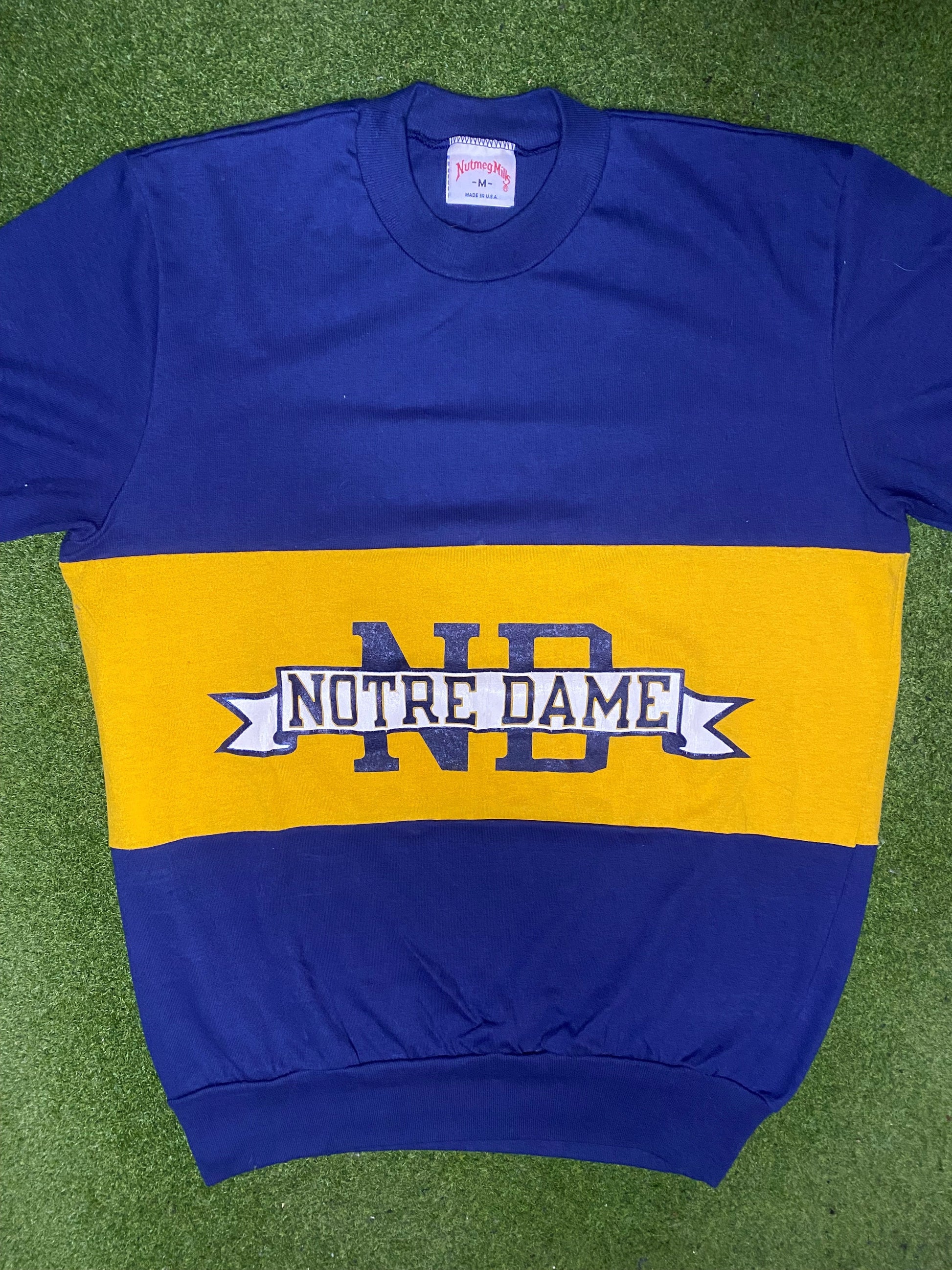 80s Notre Dame Fighting Irish - Vintage College Shirt (Medium) - Gametime Vintage
