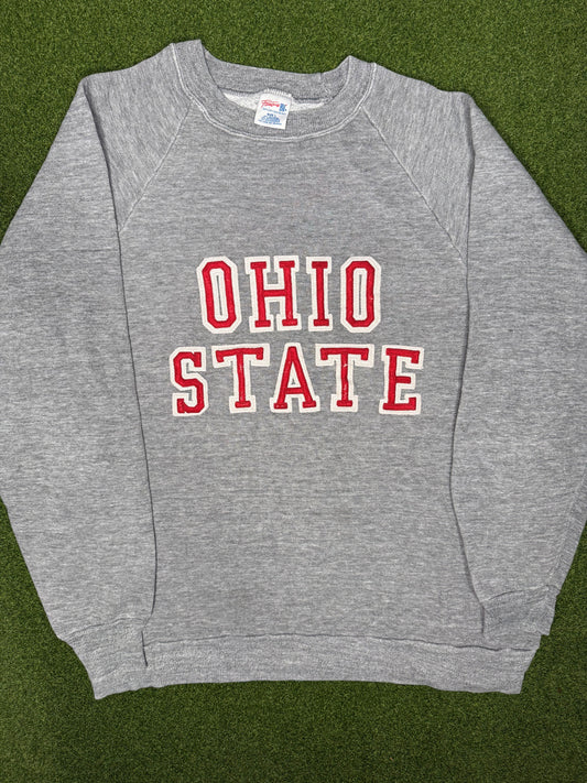 80s Ohio State Buckeyes - Vintage College Crewneck Sweatshirt (Large)