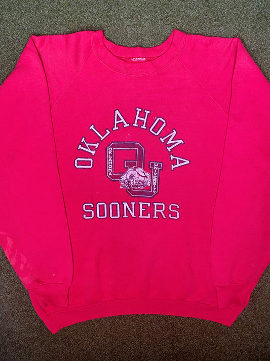 80s Oklahoma Sooners - Vintage College Crewneck Sweatshirt (XL)