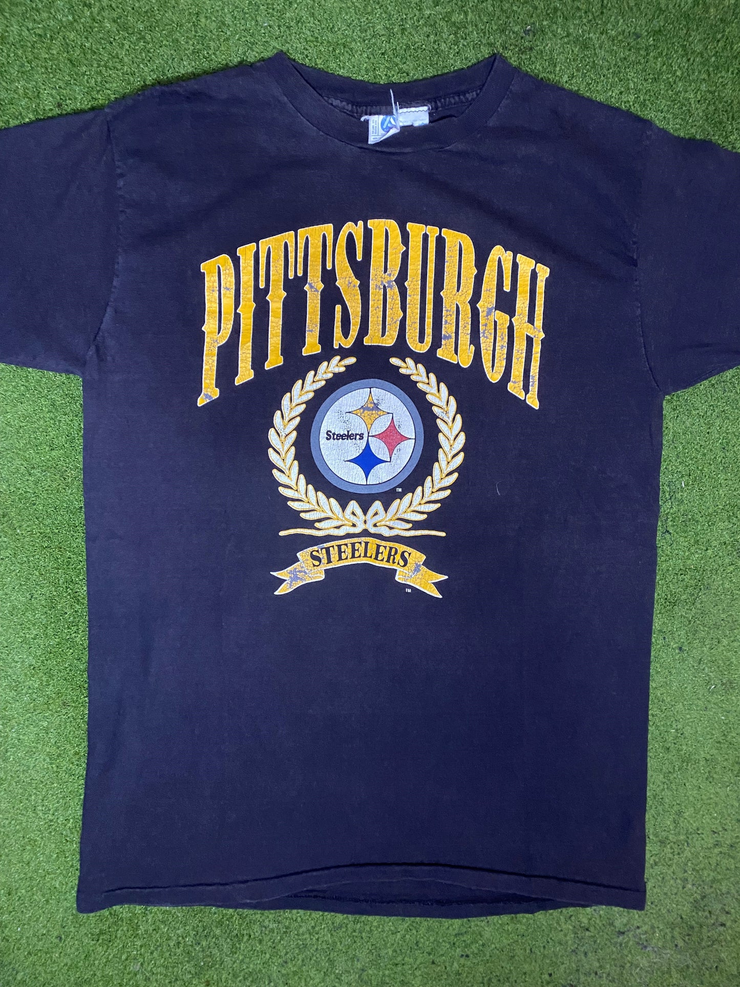 80s Pittsburgh Steelers - Vintage NFL T-Shirt (Large) Gametime Vintage