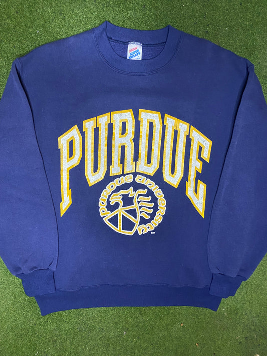 80s Purdue Boilermakers - Vintage College Sweatshirt (Medium) 