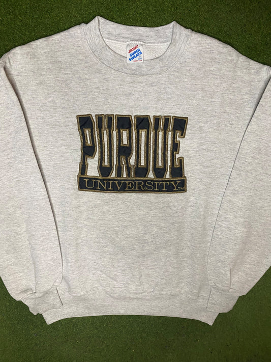 80s Purdue Boilermakers - Vintage University Sweatshirt (Medium) Gametime Vintage