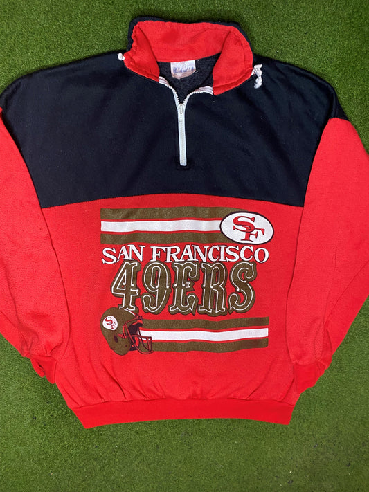 80s San Francisco 49ers - Vintage NFL 3/4 Zip (XL) Gametime Vintage