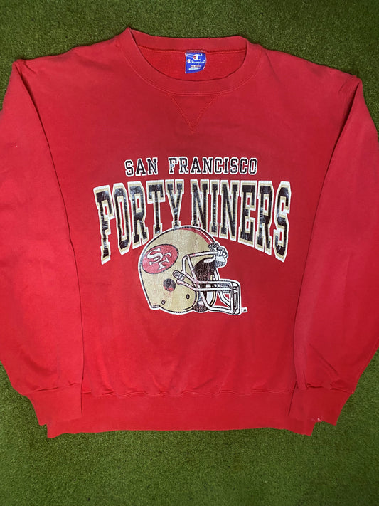 80s San Francisco 49ers - Vintage NFL Sweatshirt (XL) Gametime Vintage