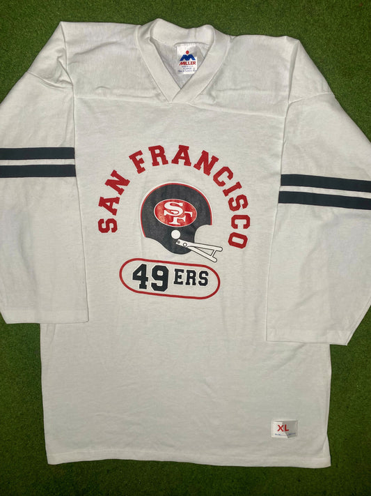 80s San Francisco 49ers - Vintage NFL 3/4 Sleeve (XL)