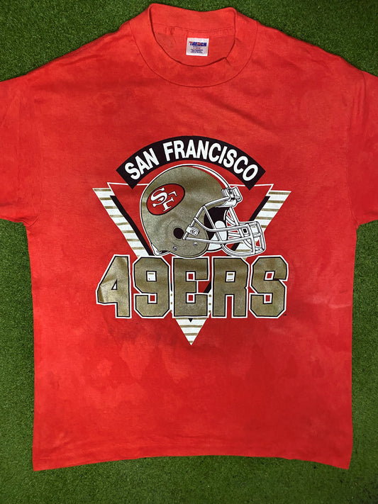 80s San Francisco 49ers - Vintage NFL T Shirt (Large) - Gametime Vintage