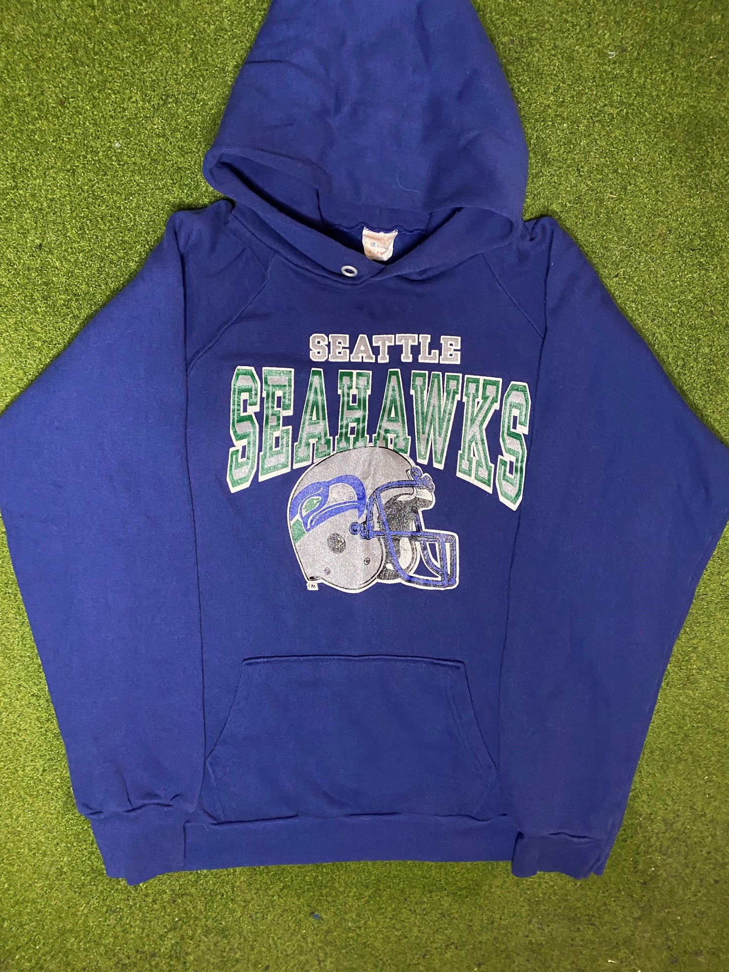 80s Seattle Seahawks - Vintage NFL Hoodie (XL) Gametime Vintage