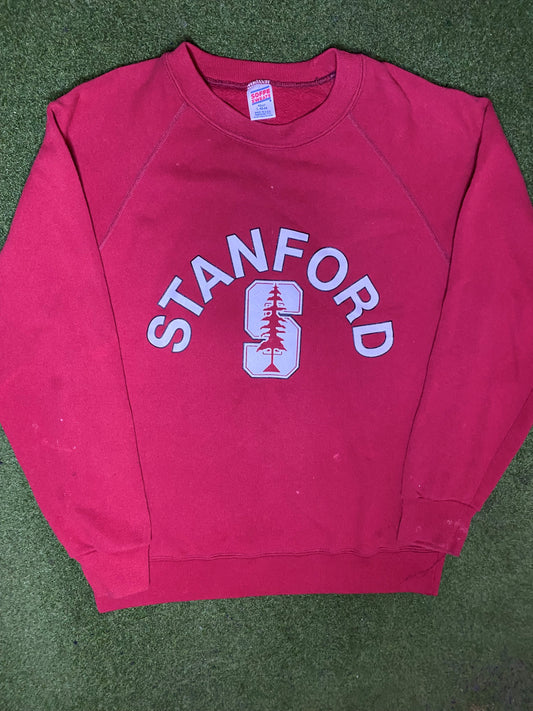 80s Stanford Cardinals - Vintage College Sweatshirt (Large) 