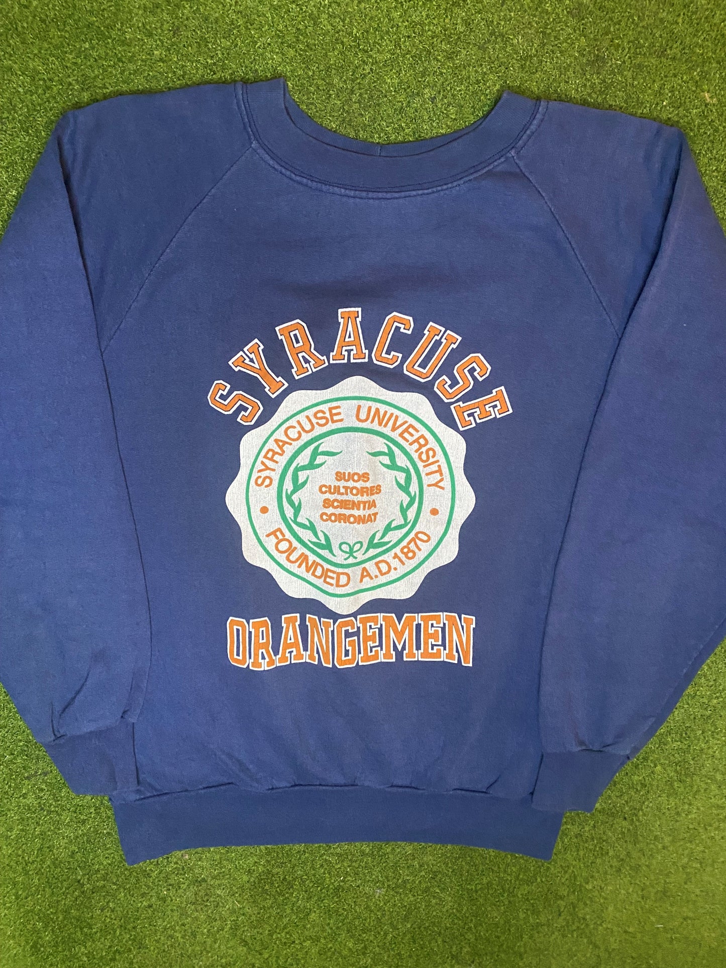 80s Syracuse Orangemen - Vintage University Sweatshirt (Medium)