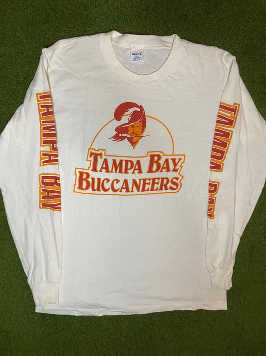 80s Tampa Bay Buccaneers - Vintage NFL Long Sleeve (Large) Gametime Vintage