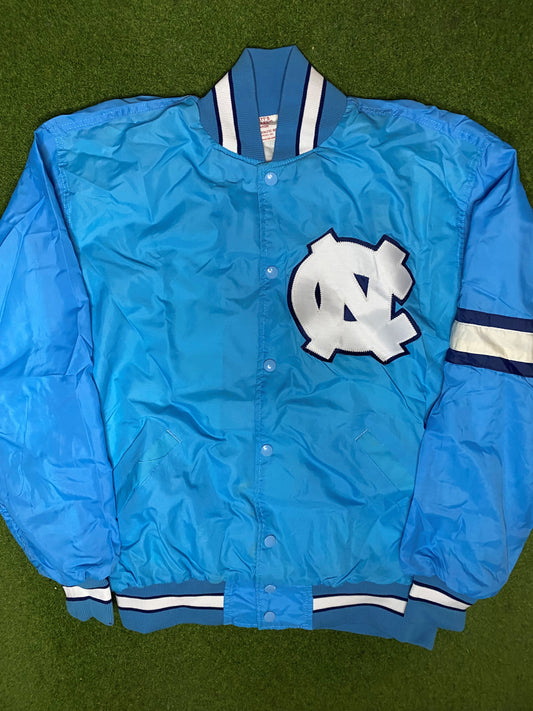 80s North Carolina Tar Heels - Vintage College Button Up Windbreaker (Large)