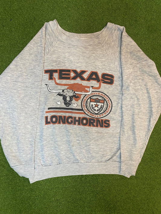 80s Texas Longhorns - Vintage College Sweatshirt (Medium) Gametime Vintage