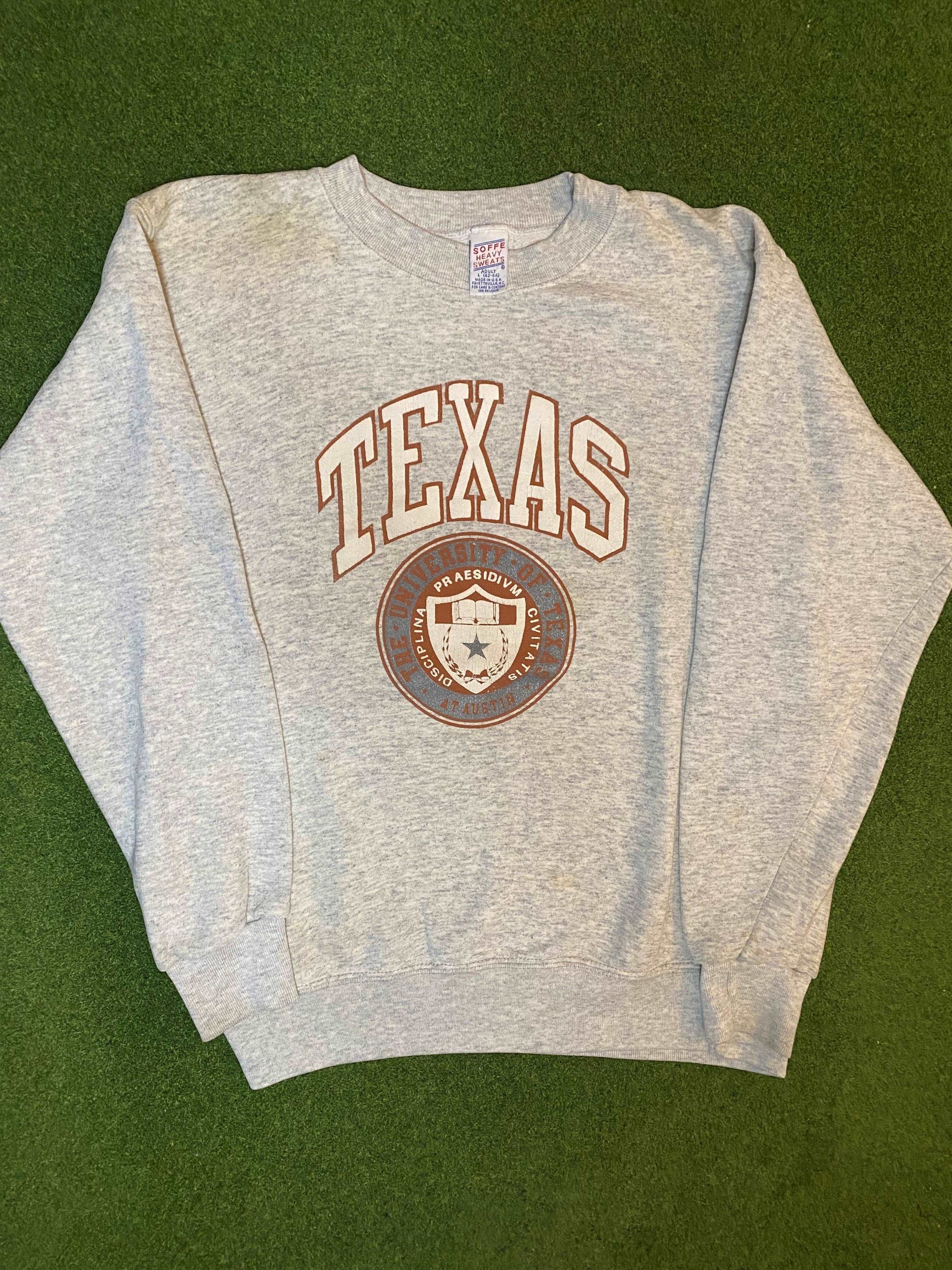 80s Texas Longhorns - Vintage University Crewneck Sweatshirt (Large)