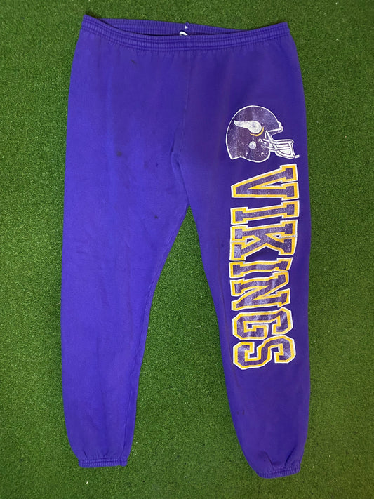 80s Minnesota Vikings - Vintage NFL Sweatpants (Large) Gametime Vintage