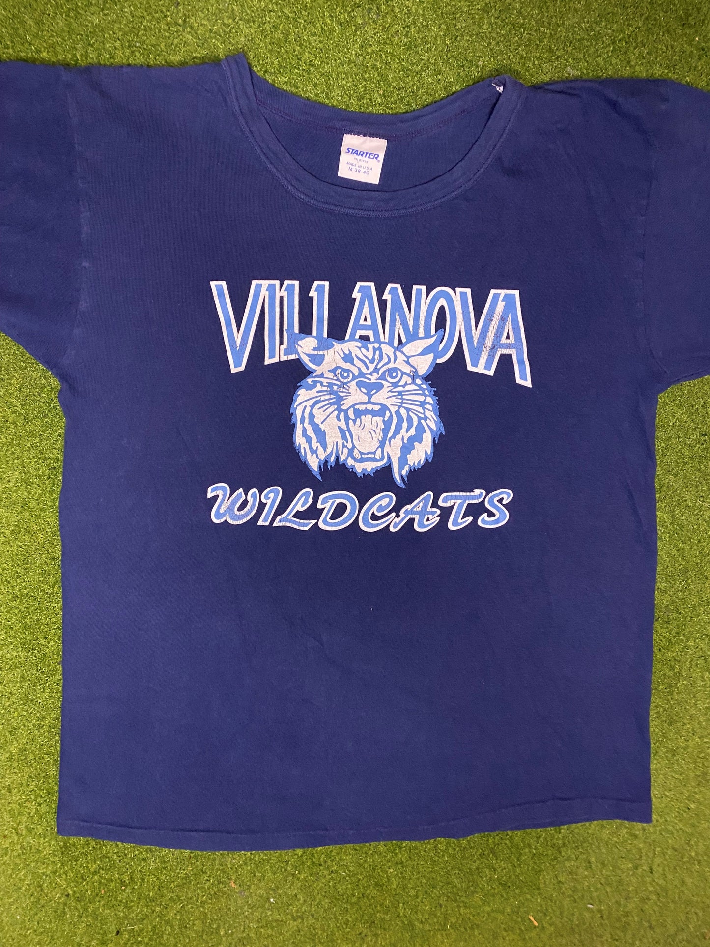 80s Villanova Wildcats - Vintage College Tee (Medium) Gametime Vintage