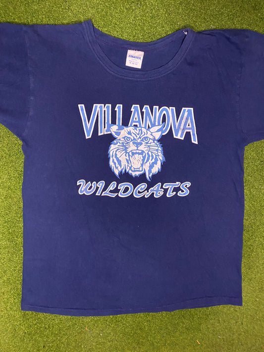 80s Villanova Wildcats - Vintage College Tee (Medium) Gametime Vintage