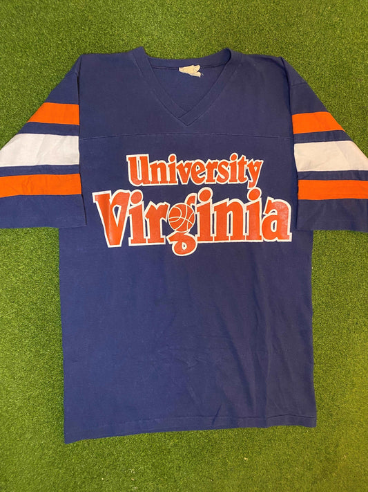 80s Virginia Cavaliers - Vintage College Basketball T-Shirt (Medium)