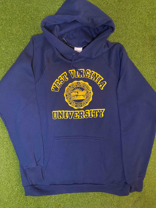 80s West Virginia Mountaieers - Vintage University Hoodie (Large)