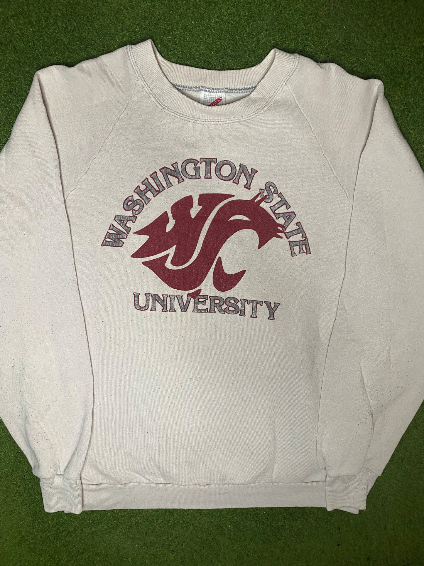 80s Washington State Cougars - Vintage College Sweatshirt (Large) - Gametime Vintage