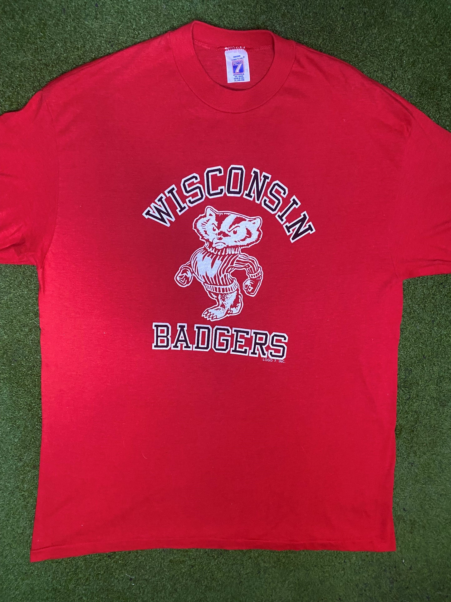 80s Wisconsin Badgers - Vintage College T-Shirt (XL)