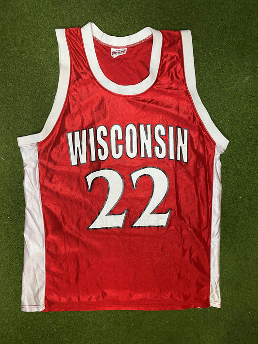 80s Wisconsin Badgers - Vintage College Basketball Jersey (Small) Gametime Vintage