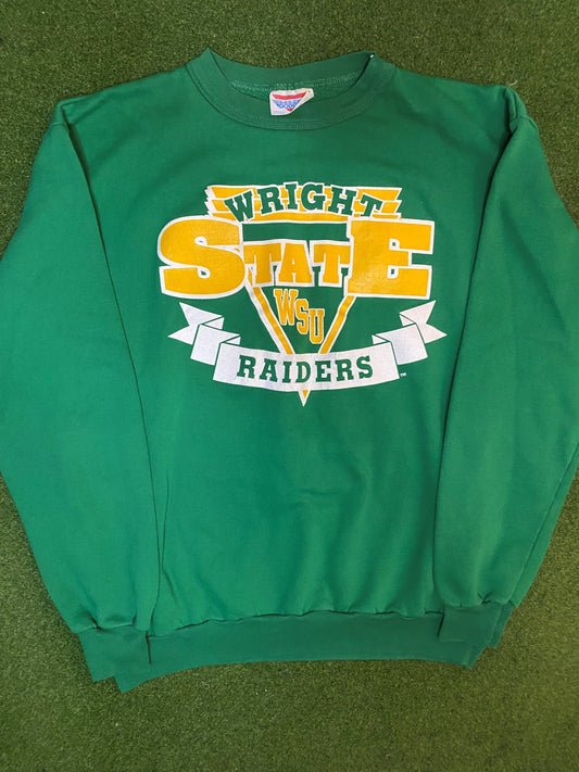 80s Wright State Raiders - Vintage College Sweatshirt (XL) - Gametime Vintage