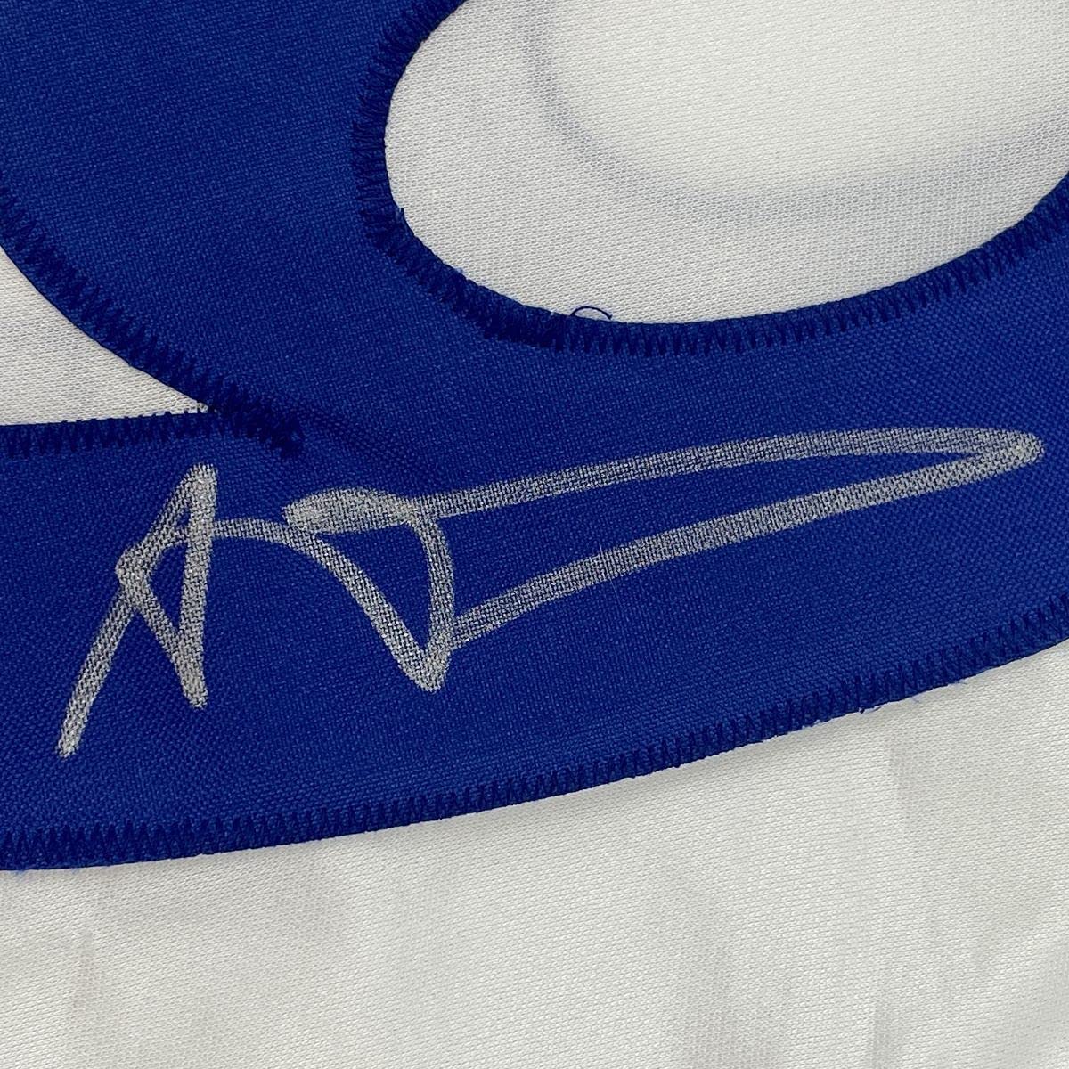 Autographed/Signed Aaron Donald Los Angeles LA White Football Jersey JSA COA