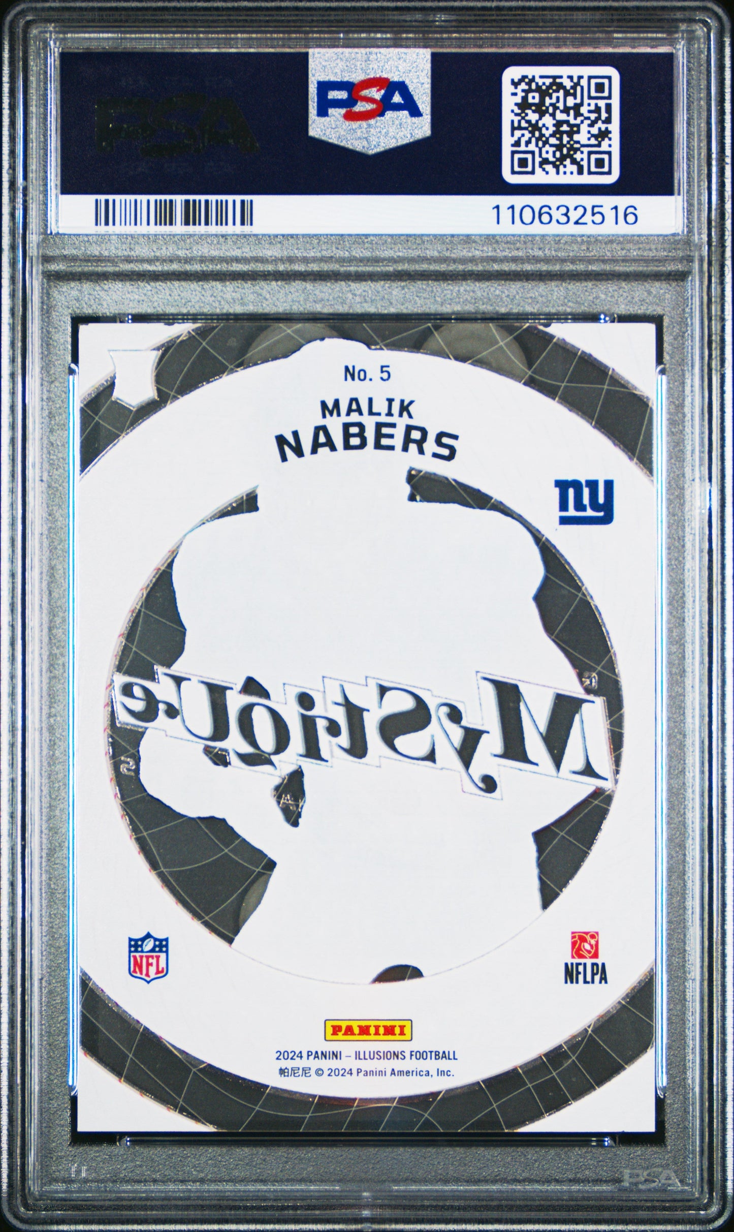 Graded 2024 Panini Illusions Malik Nabers #5 Mystique Rookie RC Football Card PSA 10 Gem Mint
