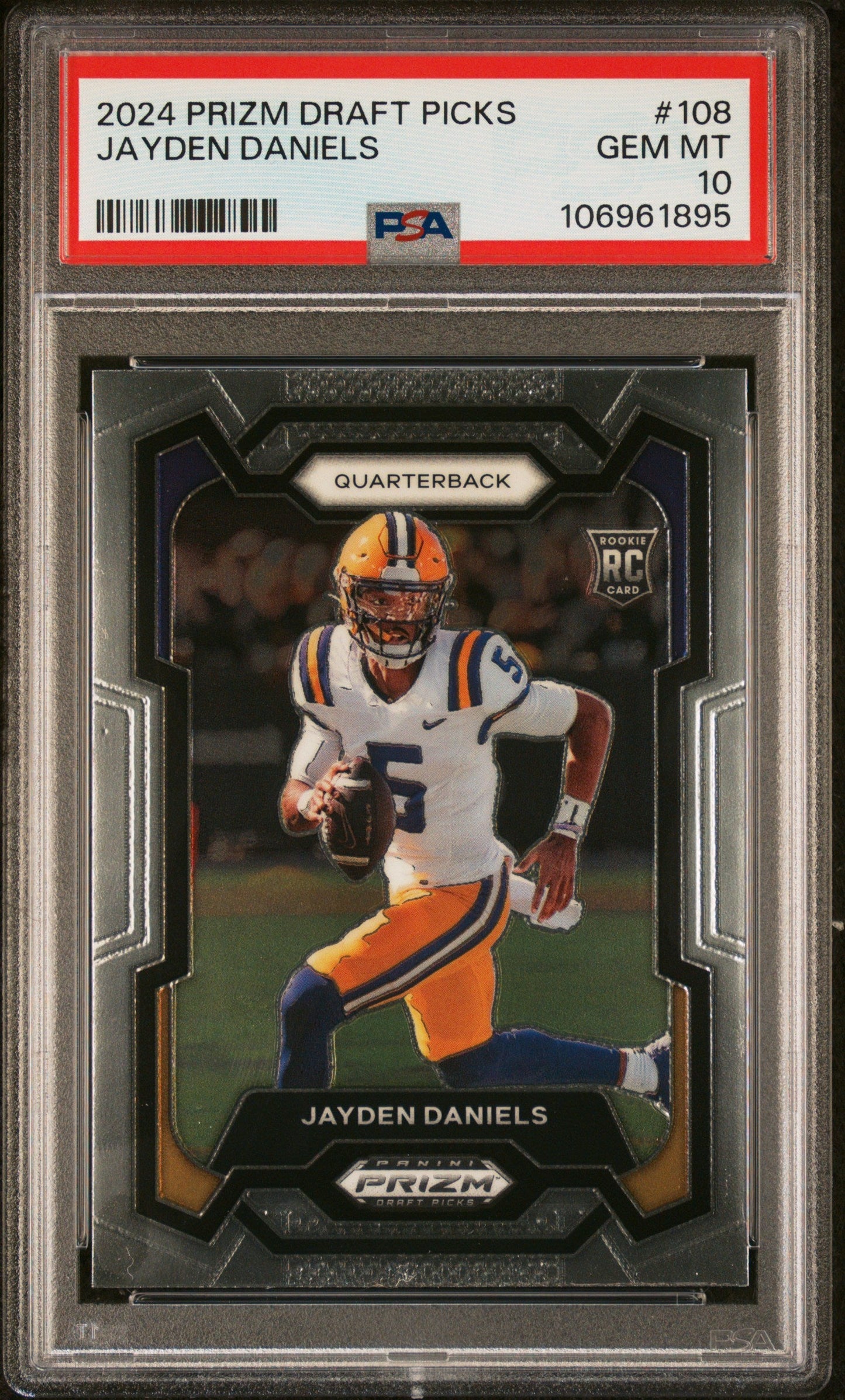Graded 2024 Panini Prizm Draft Picks Jayden Daniels #108 Rookie RC Football Card PSA 10 Gem Mint