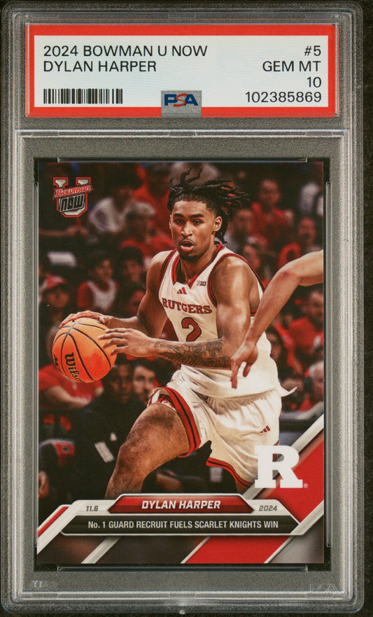 Graded 2024 Topps Bowman U Now Dylan Harper #5 Rookie RC Basketball Card PSA 10 Gem Mint